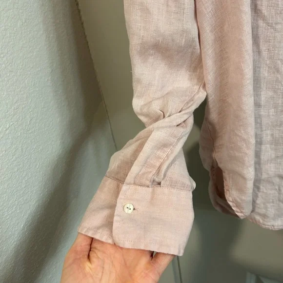 0039 Italy Women's Soft Pink Button Down Shirt - Picture 5 of 7